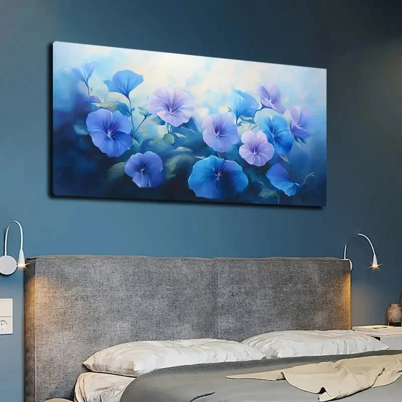 Elegant Blue and White Wall Art canvas office home room framed 120x60cm