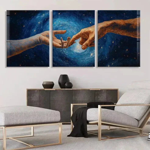3pcs Vibrant Stars and Swirling Galaxy Perfect Wall Art Canvas Unframed – High Quality Print 100% Australian Made Wall Canvas