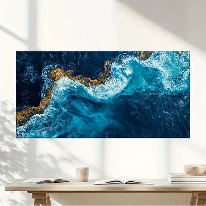 The Fascinating Sea Line Wall Art Canvas Office Home Room Framed 120x60cm