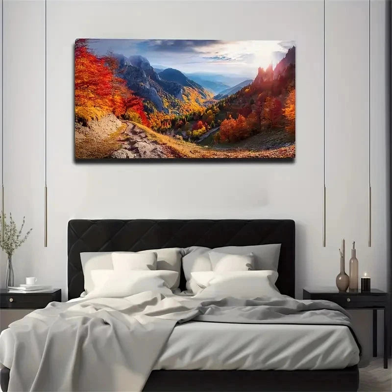Beautiful Autumn Layering Wall Art Canvas Office Home Room Framed 120x60cm