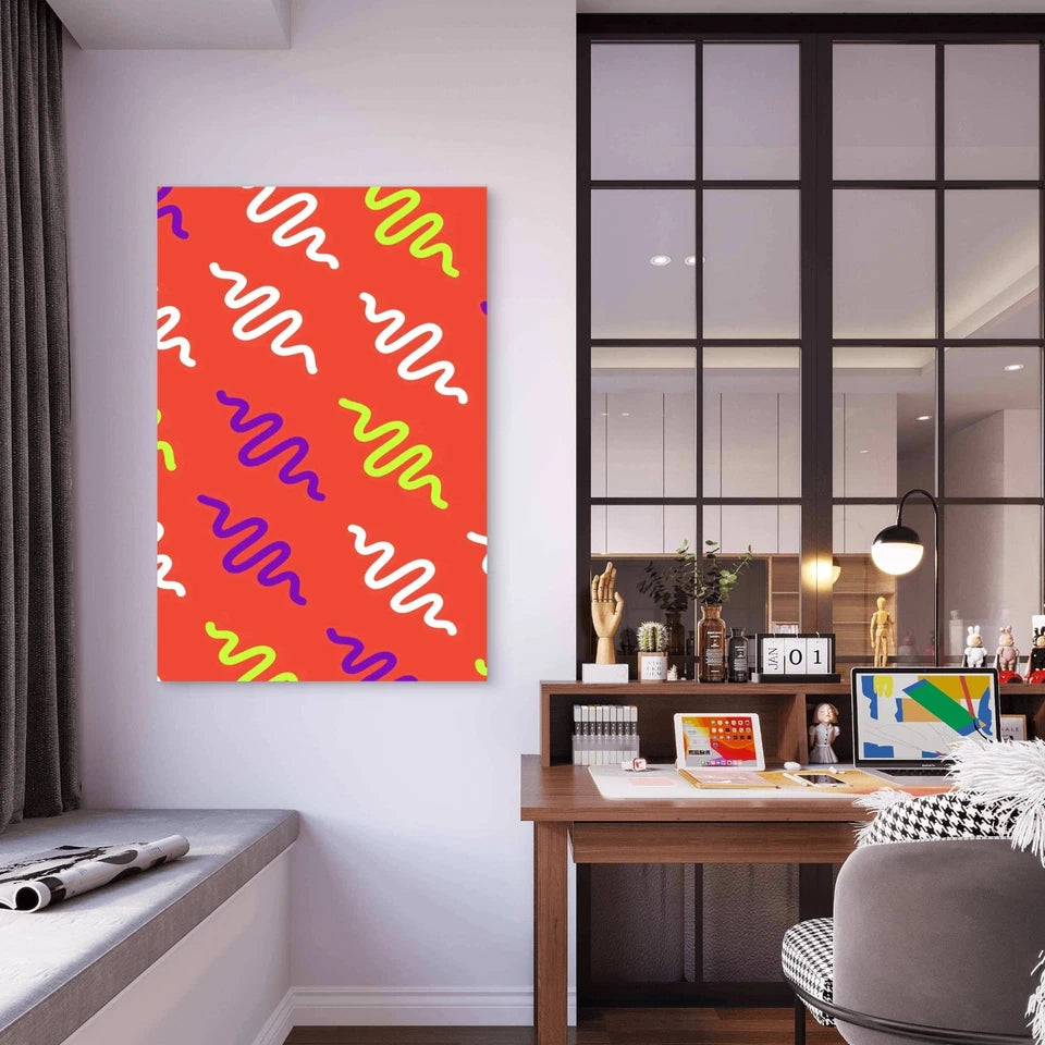 Modern Zig Zag Art 40x60cm Metal Print Ready to Hang