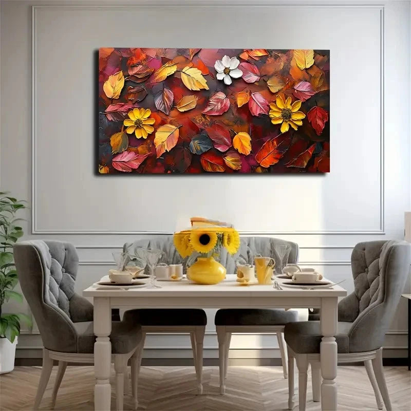 Autumn Leaves And A Few Bright Wall Art Canvas Office Home Room Framed 120x60cm
