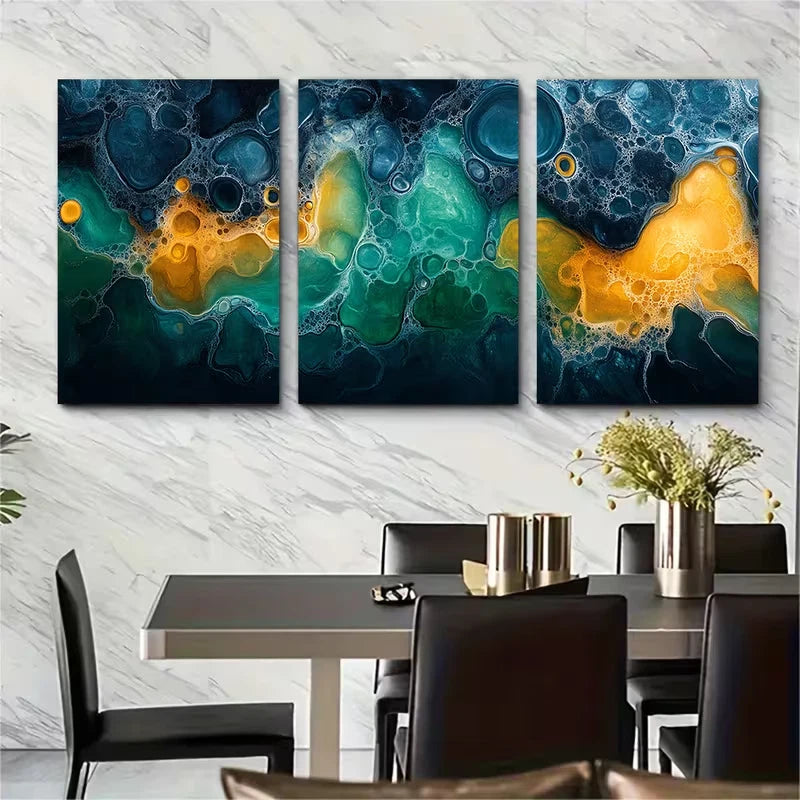 3pcs Celestial Spacecraft Metal Print Ready to Hang Art