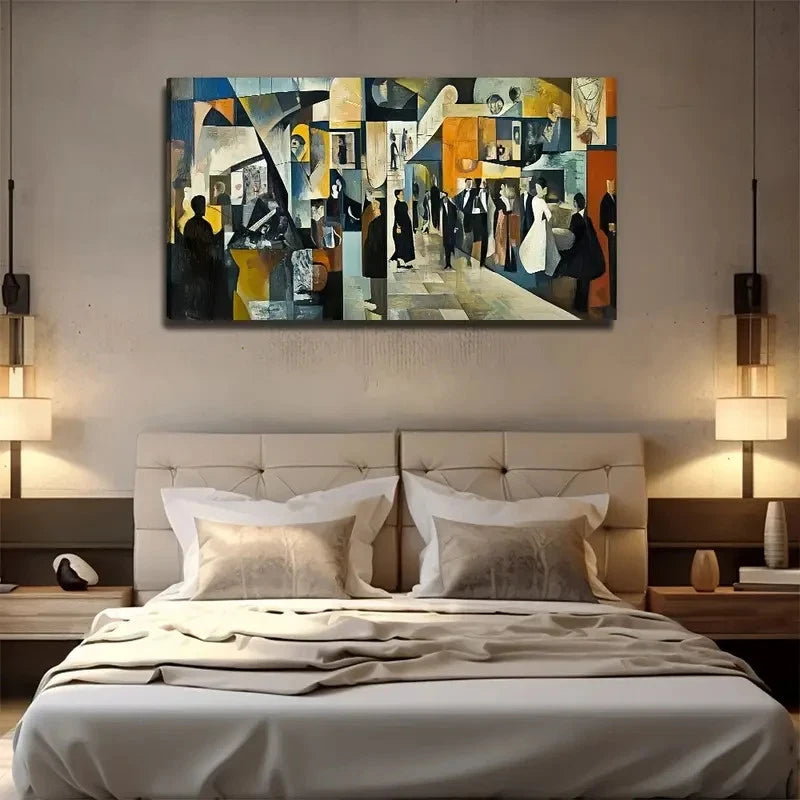 Exhibition People Creative Wall Art Canvas Office Home Room Framed 120x60cm