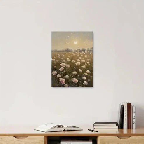 Beautiful Pink Wildflower Vintage Painting 60x90cm Metal Print Ready to Hang