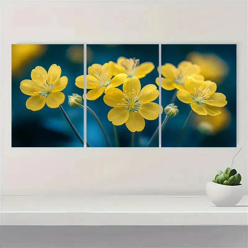 3pcs Fennel Flower Painting FF Wall Art Set Canvas Framed 60x90cm - High Quality Print 100% Australian Made Wall Canvas Ready to Hang - Bella Home Decor