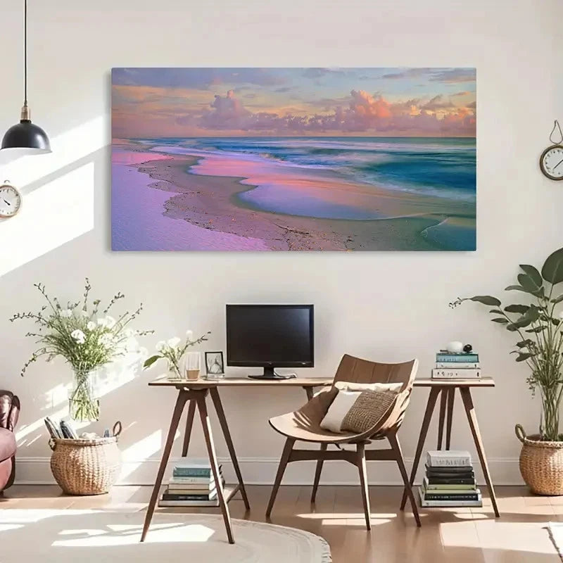 Gulf Islands Sunset Beach Wall Art Canvas Office Home Room Framed 120x60cm - Bella Home Decor
