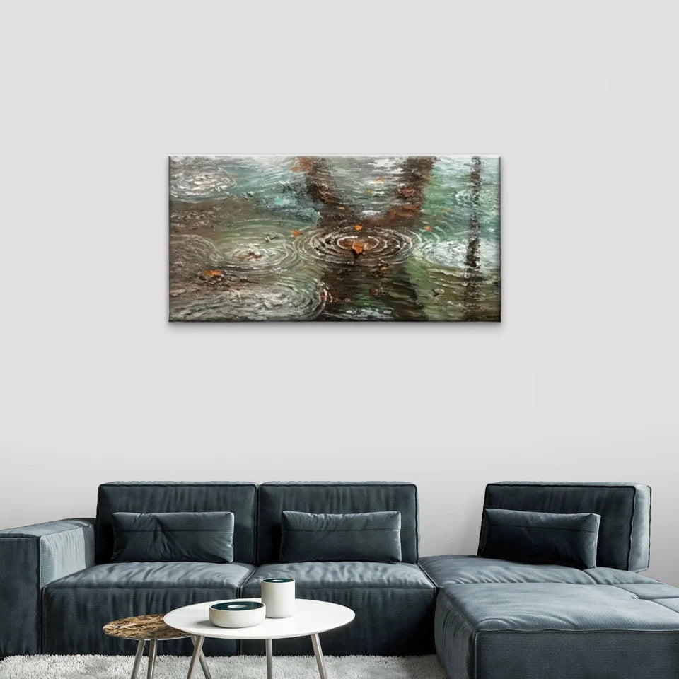 Rain Tree Refection Water Wall Art Canvas Office Home Room Framed 120x60cm
