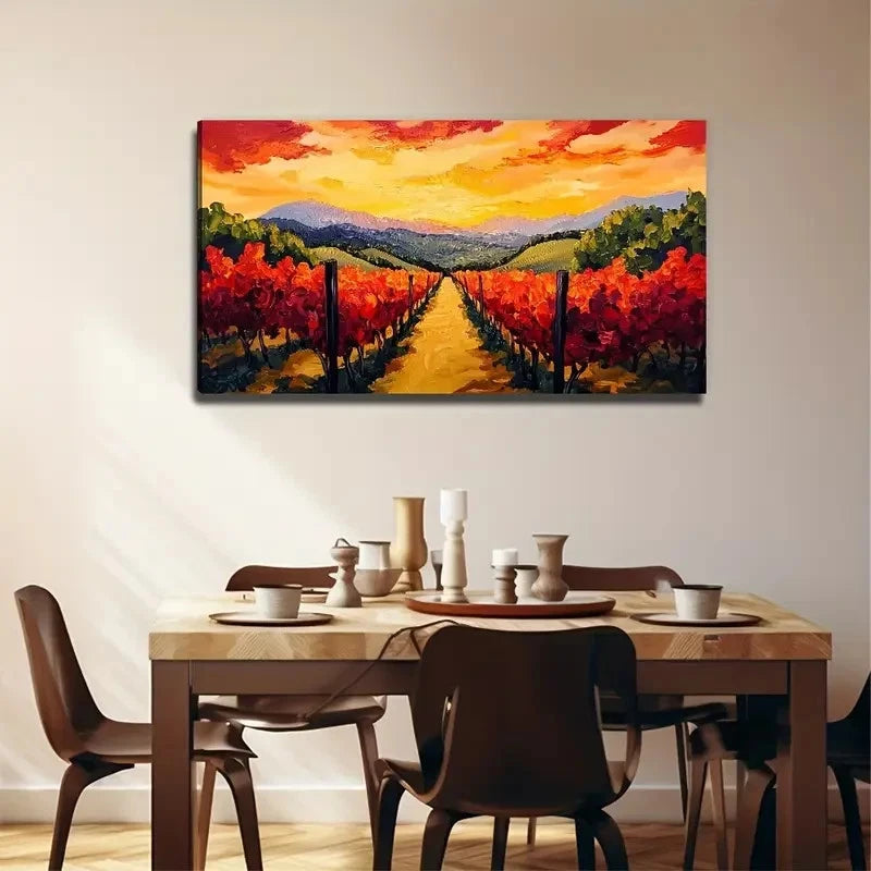 Tropical Plant Red Perfect Wall Art Canvas Office Home Room Framed 120x60cm