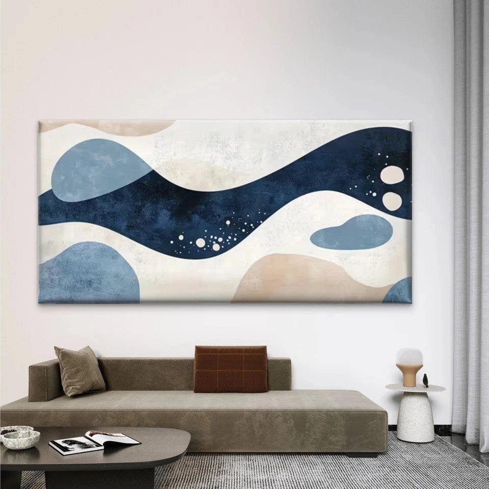 Vintage-Inspired Abstract Wall Art Canvas Office Home Room Framed 120x60cm