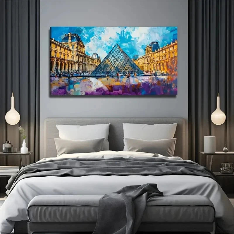 Paris Louvre Perfect Wall Art Canvas Office Home Room Framed 120x60cm