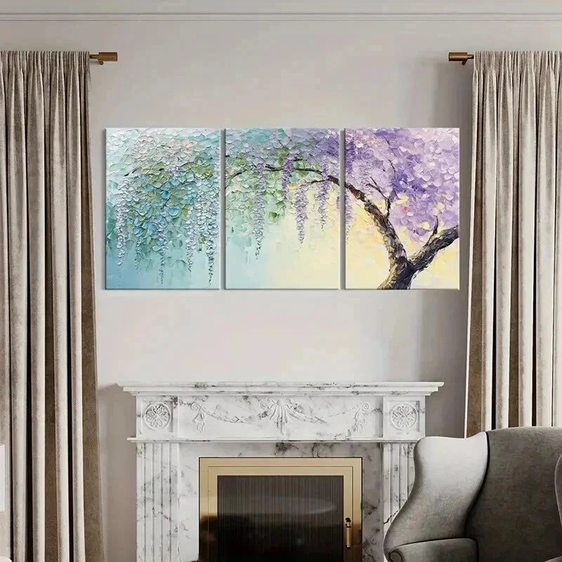 3pcs Artistic Abstract Landscape Art Vintage Wall Art Set Canvas Framed 50x70cm - High Quality Print 100% Australian Made Wall Canvas Ready to Hang - Bella Home Decor
