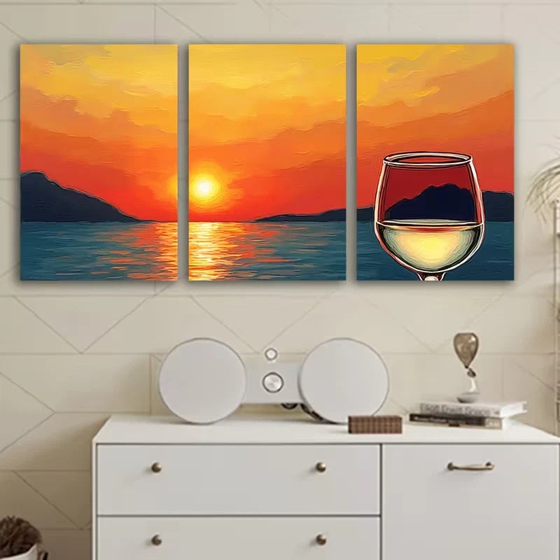 3pcs Vibrant Ocean & Mountain Landscape Wall Art Set Canvas Framed 50x70cm – High Quality Print 100% Australian Made Wall Canvas Ready to Hang