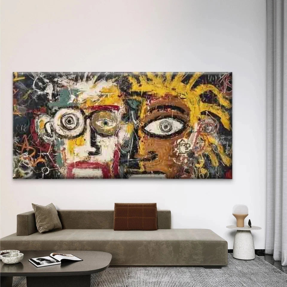 Abstract Figure Eyes Wall Art Canvas Office Home Room Framed 120x60cm