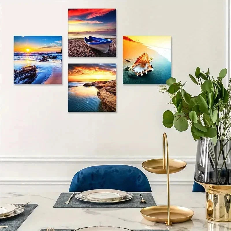 4pcs Canvas Prints Wall Art Canvas Framed