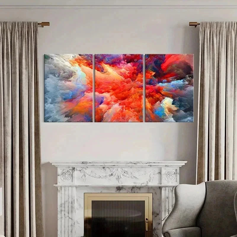 3pcs Abstract Colorful Cloud Art Modern Wall Art Set Canvas Framed 40x60cm - High Quality Print 100% Australian Made Wall Canvas Ready to Hang - Bella Home Decor