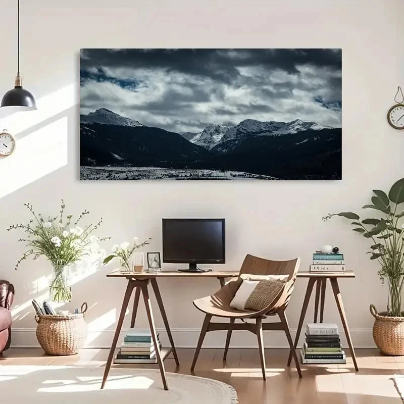 Cloudy Mountain Scenery Wall Art Canvas Office Home Room Framed 120x60cm