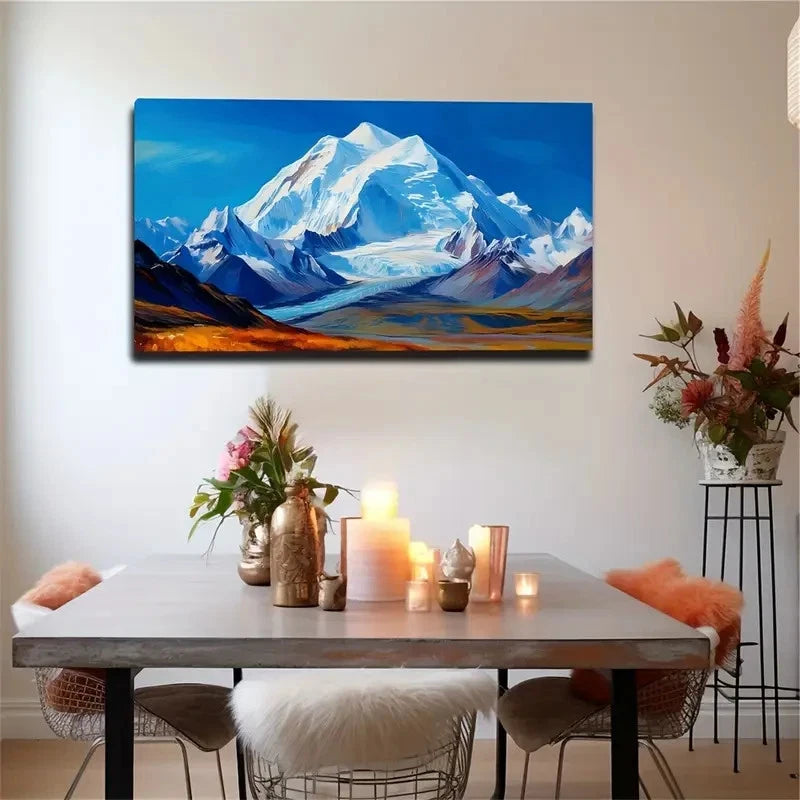 Majestic Snow Mountain Lands Wall Art Canvas Office Home Room Framed 120x60cm