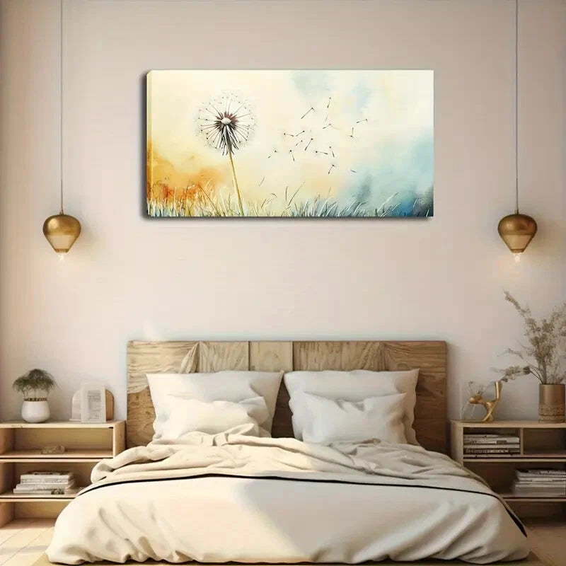 Seeds Blowing in the Wind Wall Art Canvas Office Home Room Framed 120x60cm+ - Bella Home Decor