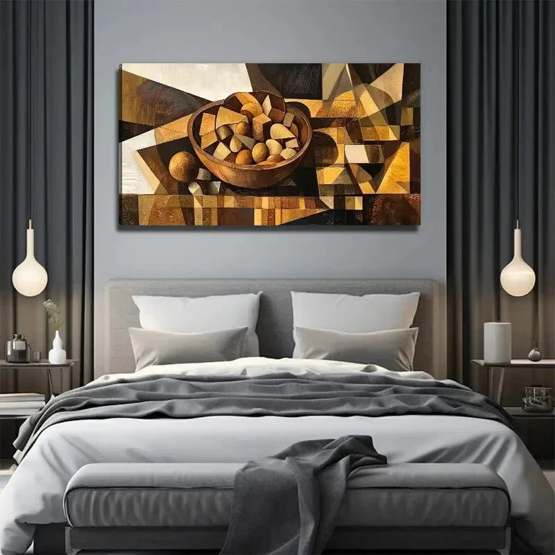 Abstract Kitchen Dining Wall Art Canvas Office Home Room Framed 120x60cm