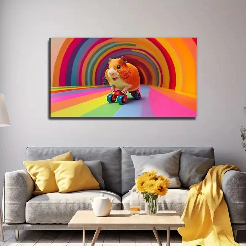 Colorful Design Whimsical Moles Wall Art Canvas Office Home Room Framed 120x60cm