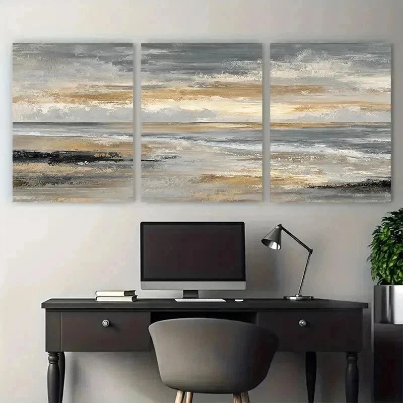 3pcs Abstract Sunset Landscape Perfect Wall Art Set Canvas Framed 50x70cm - High Quality Print 100% Australian Made Wall Canvas Ready to Hang - Bella Home Decor