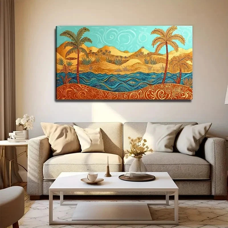 Desert River Suitable Space Wall Art Canvas Office Home Room Framed 120x60cm