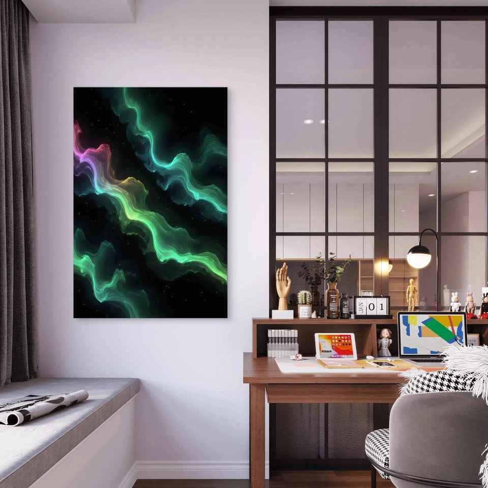 Colors Spectrum Green White Blue 40x60cm Metal Print Ready to Hang