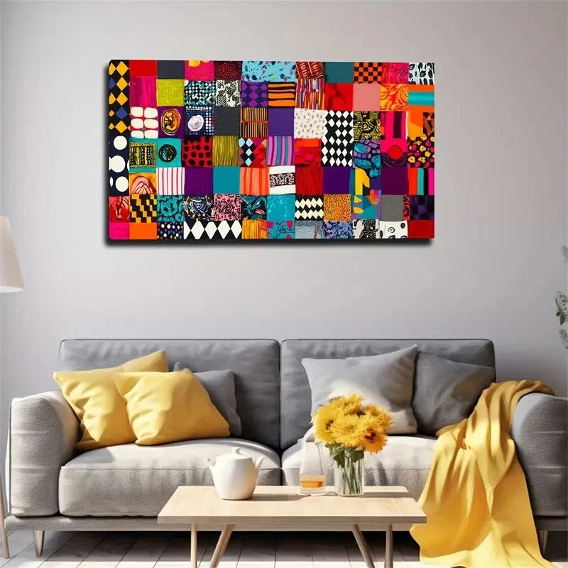 Vibrant Bohemian Style Large Wall Art Canvas Office Home Room Framed 120x60cm
