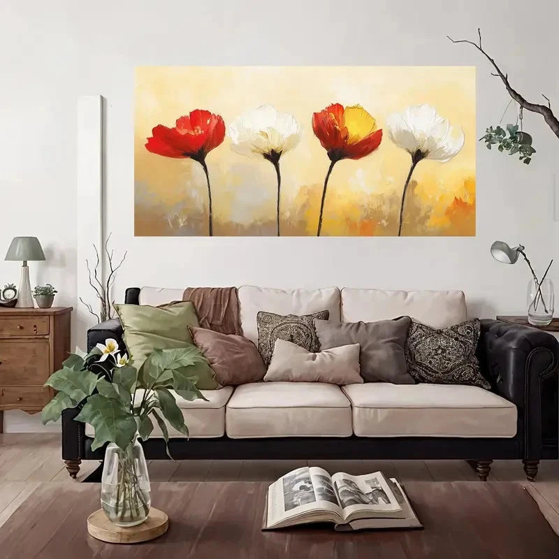 Abstract Floral Color Wall Art Canvas Office Home Room Framed 120x60cm