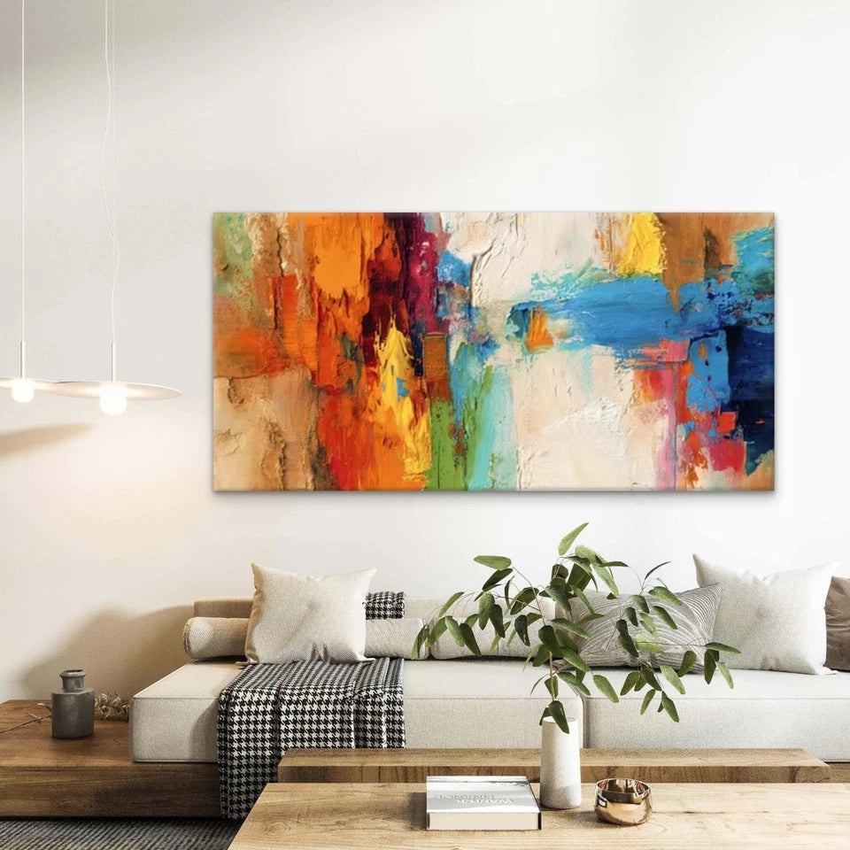 Abstract Brushstroke Art Wall Art Canvas Office Home Room Framed 120x60cm