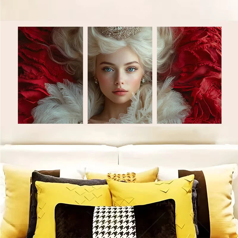 3pcs Her Royal Highness Wears A Crown Wall Art Set Canvas Framed 40x60cm - High Quality Print 100% Australian Made Wall Canvas Ready to Hang