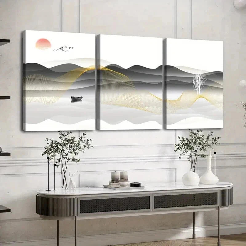 3pcs Contemporary Artwork Odorless Perfect Wall Art Set Canvas Framed 40x60cm - High Quality Print 100% Australian Made Wall Canvas Ready to Hang - Bella Home Decor