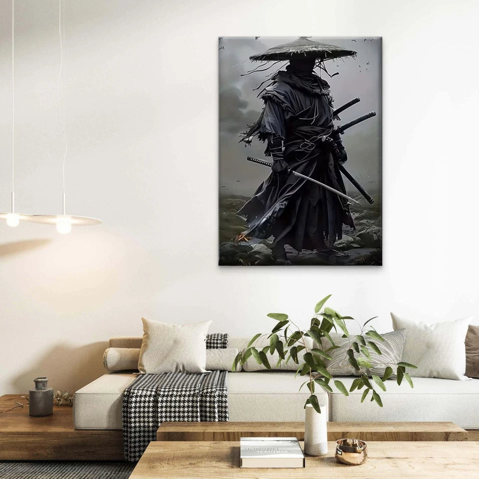 The Shadow Samurai 40x60cm Metal Print Ready to Hang