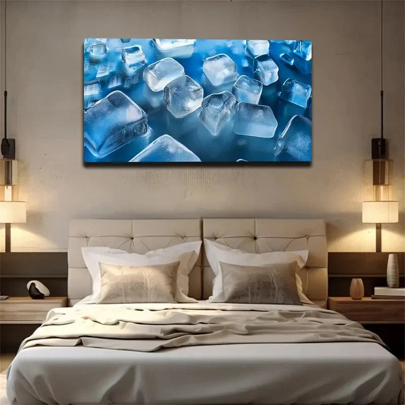 Lump Of Ice Scattered Wall Art Canvas Office Home Room Framed 120x60cm
