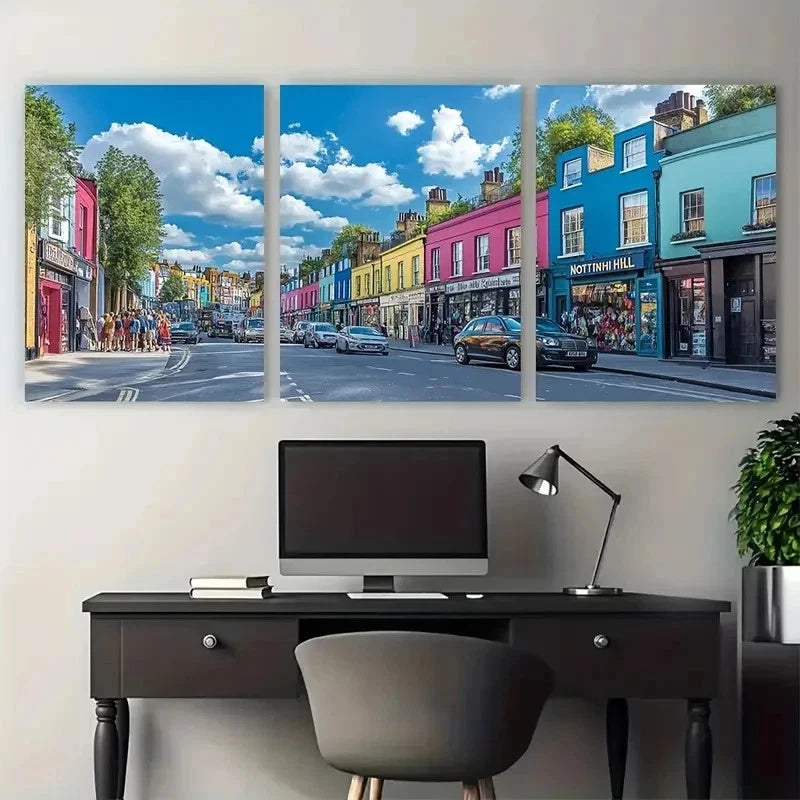 3pcs Featuring Portobello Road Perfect Wall Art Set Canvas Framed 50x70cm - High Quality Print 100% Australian Made Wall Canvas Ready to Hang