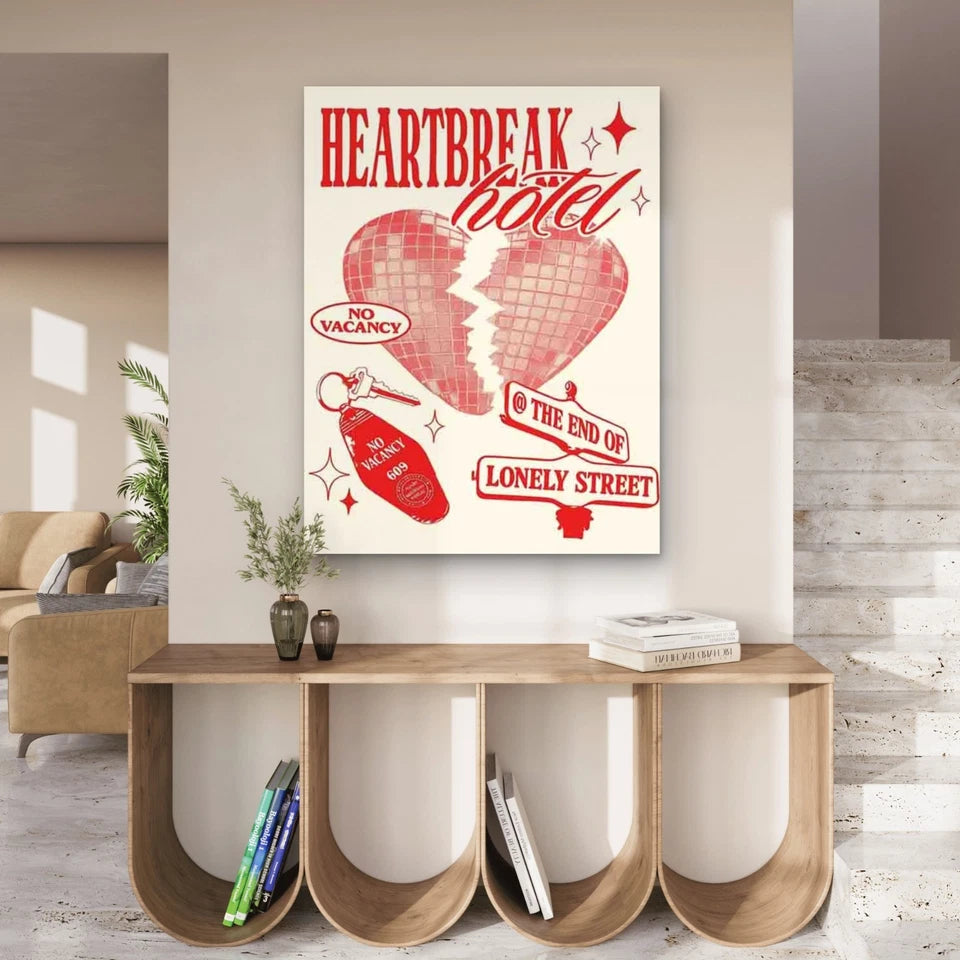 Heartbreak Hotel Art Modern 40x60cm Metal Print Ready to Hang
