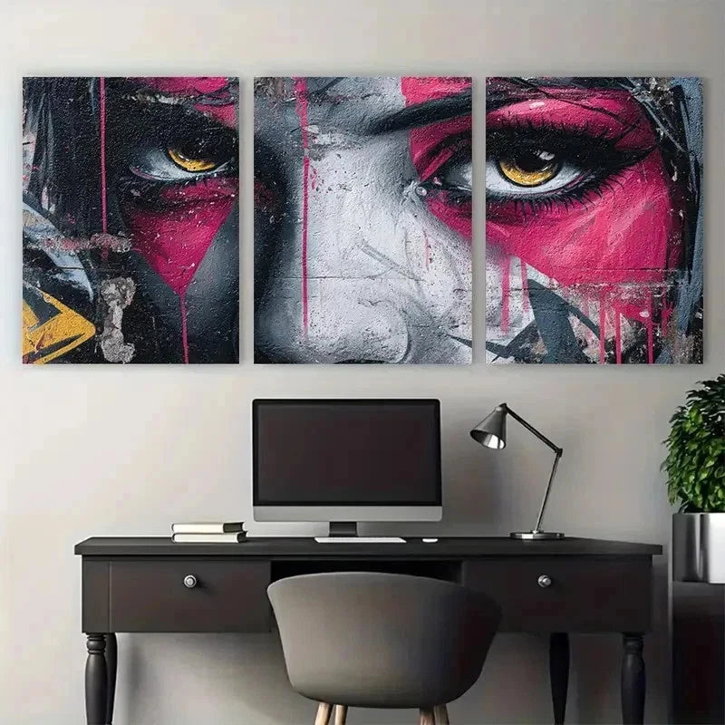 3pcs SUNRA Original Edition Signed Perfect Wall Art Set Canvas Framed 50x70cm - High Quality Print 100% Australian Made Wall Canvas Ready to Hang
