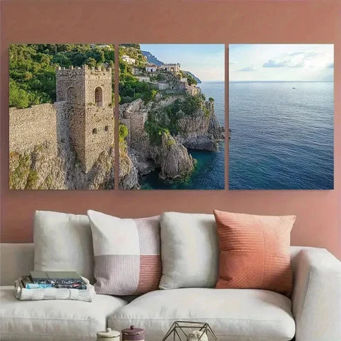 3pcs Minor Amalfi Italy Nature Wall Art Set Canvas Unframed - High Quality Print 100% Australian Made Wall Canvas
