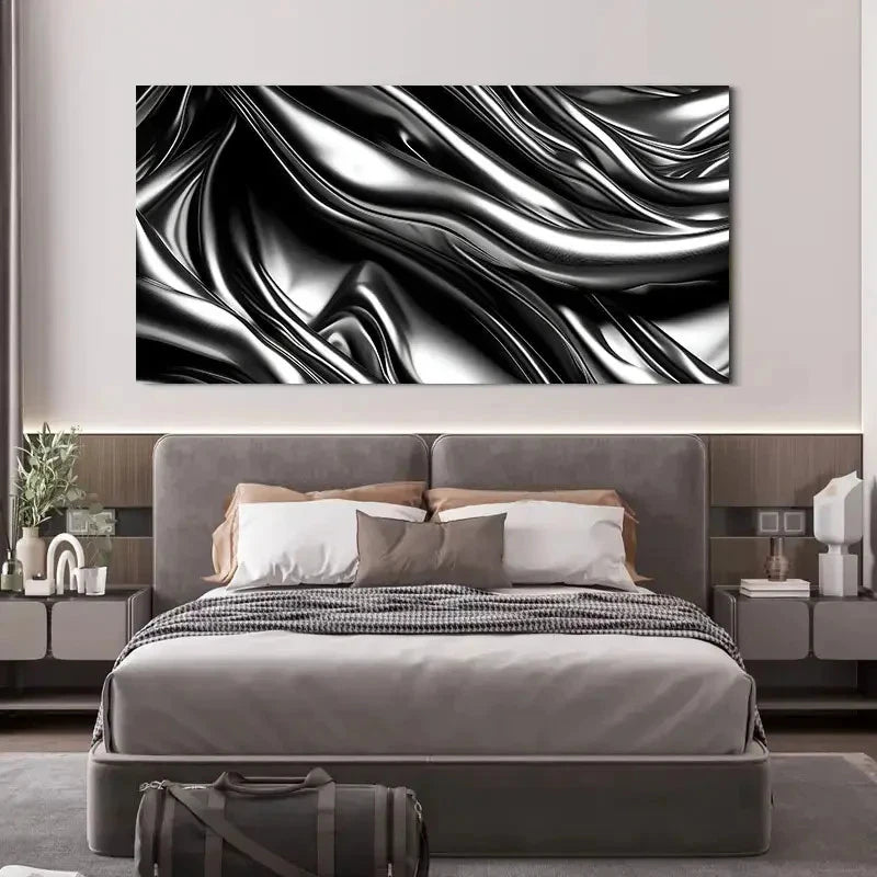 Modern Minimalist Black & White Wall Art Canvas Office Home Room Framed 120x60cm