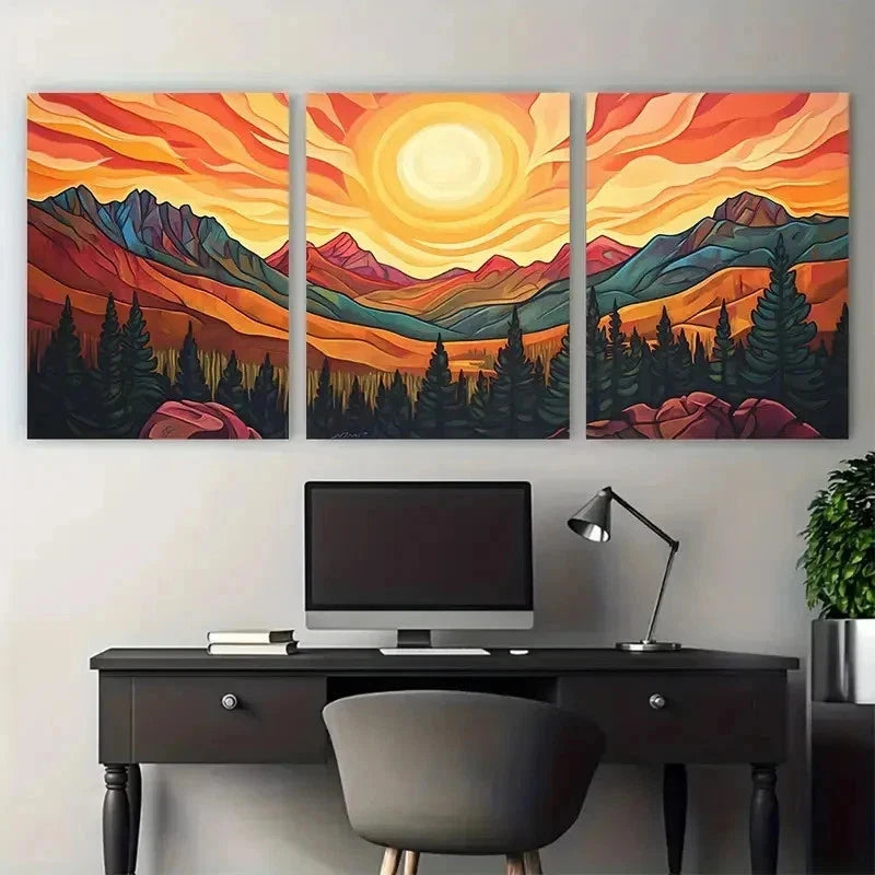 3pcs Colorado Travel Decoration USA Perfect Wall Art Set Canvas Framed 50x70cm - High Quality Print 100% Australian Made Wall Canvas Ready to Hang - Bella Home Decor