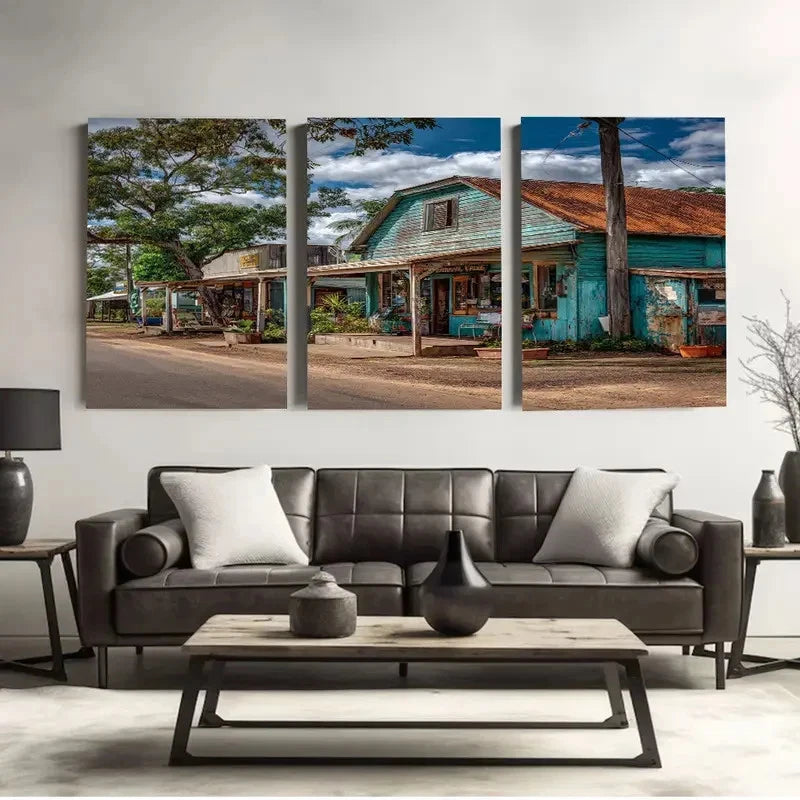 3pcs Kulanda Town, Queensland, Australia Wall Art Set Canvas Framed 60x90cm - High Quality Print 100% Australian Made Wall Canvas Ready to Hang