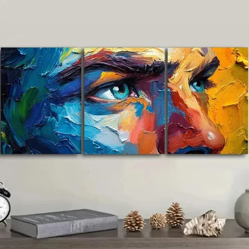 3pcs Modern Artwork Blue Eye Colorful Perfect Wall Art Set Canvas Unframed - High Quality Print 100% Australian Made Wall Canvas