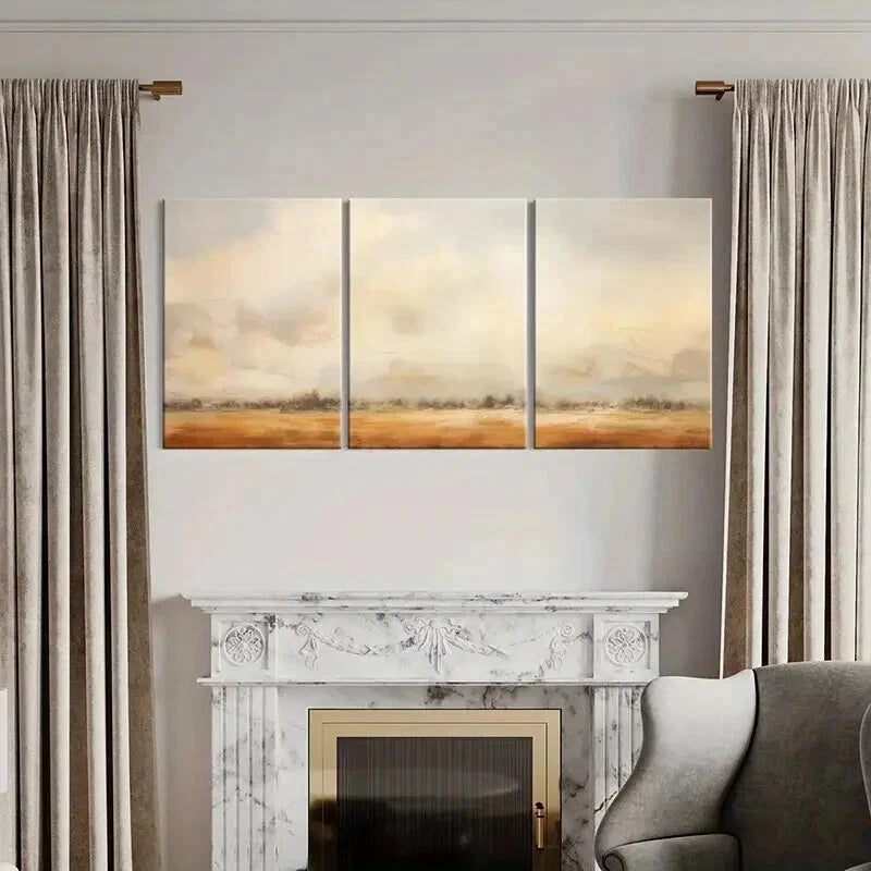 3pcs Desert Landscape Abstract Design Wall Art Set Canvas Framed 40x60cm - High Quality Print 100% Australian Made Wall Canvas Ready to Hang - Bella Home Decor