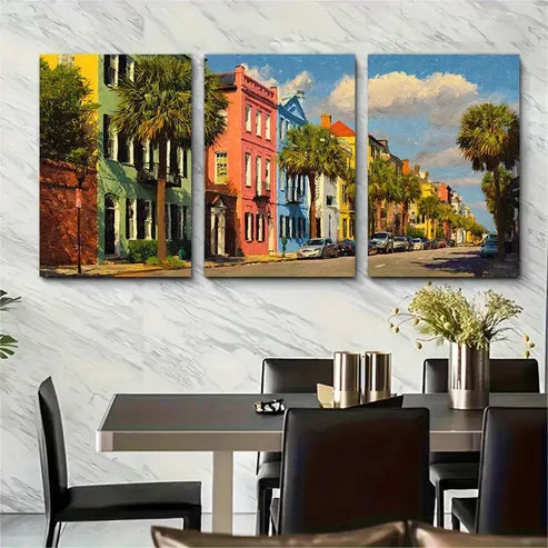 3pcs South Carolina Charleston Décor Perfect Wall Art Canvas Unframed - High Quality Print 100% Australian Made Wall Canvas