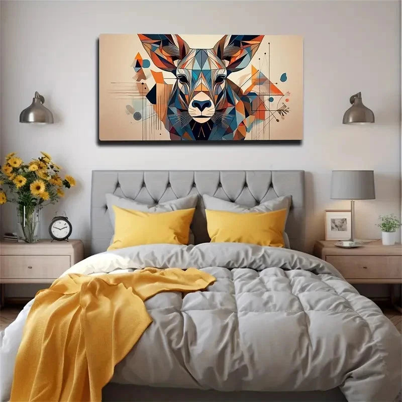 Abstract Donkey Wall Art Canvas Office Home Room Framed 120x60cm
