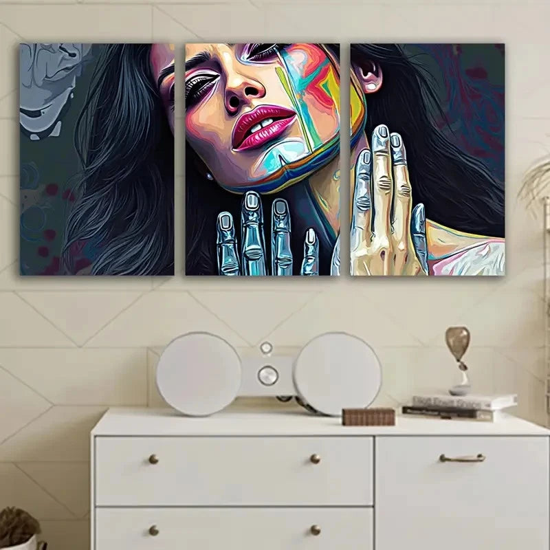 3pcs Woman She Together Wall Art Set Canvas Framed 60x90cm - High Quality Print 100% Australian Made Wall Canvas Ready to Hang
