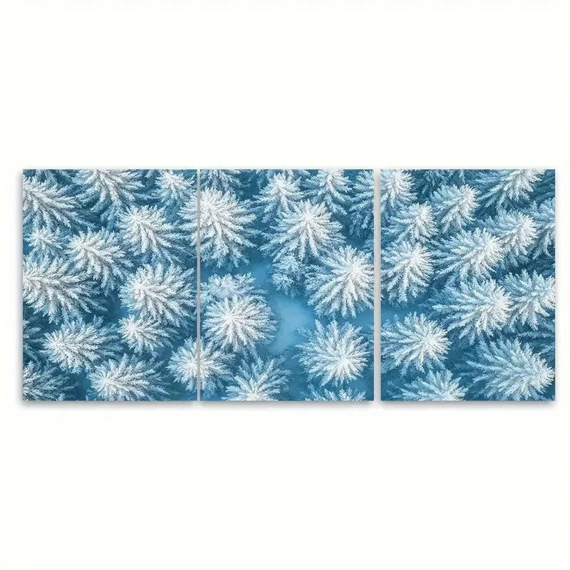 3pcs Pine Birch Trees Aerial View VB Wall Art Set Canvas Framed 60x90cm - High Quality Print 100% Australian Made Wall Canvas Ready to Hang