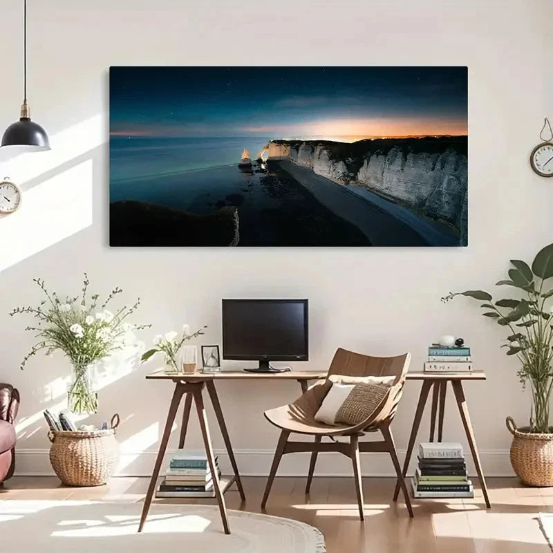Coastal Landscape Decor Coastal Wall Art Canvas Office Home Room Framed 120x60cm