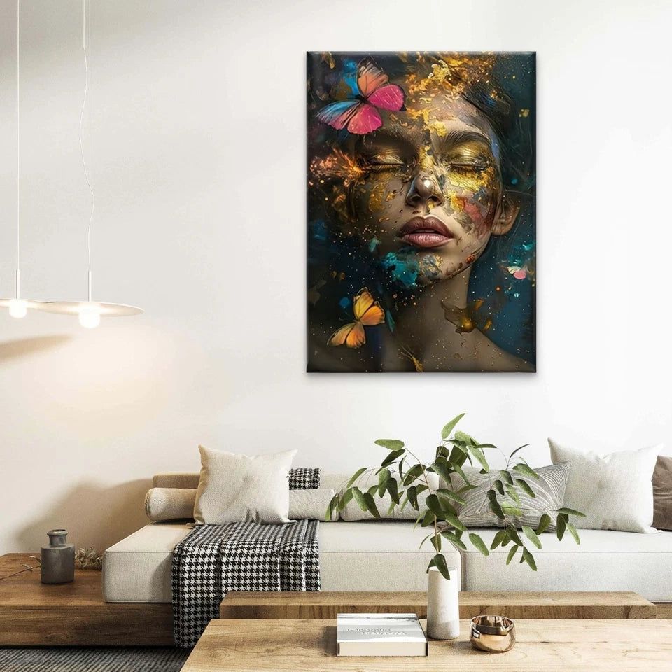 Ethereal Woman in Celestial Dust 40x60cm Metal Print Ready to Hang
